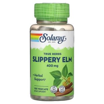 Купить Кора вяза Slippery Elm Bark 400 mg, 100 растительных капсул ...
