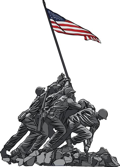 iwo jima monument patriotic wwii memorial 10595493 Vector Art at Vecteezy