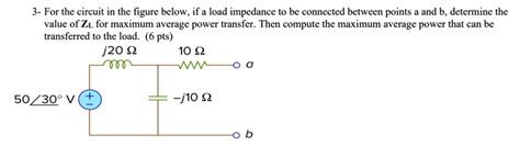 Solved For The Circuit In The Figure Below If A Load Impedance Is To Be Connected Between