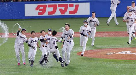 ＜ヤ・d＞サヨナラで優勝を決め歓喜のヤクルトナイン（撮影・光山 貴大） ― スポニチ Sponichi Annex 野球