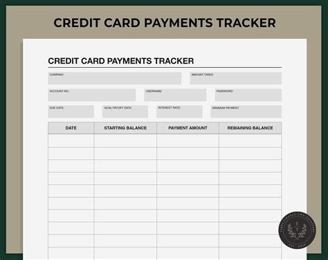 Credit Card Payments Tracker, Printable Debt Tracker, Debt Payoff Log, Printable PDF Tracker, US ...