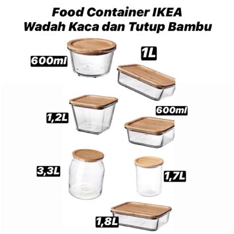 Jual Toples Kaca Tutup Kayu Bambu Food Container Kotak Penyimpanan