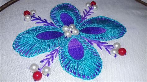 Hand Embroidery Buttonhole Stitch Flower Design By Nakshi Katha Youtube