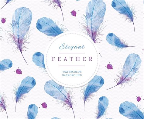 Watercolor Feathers Background Vector Art Graphics Freevector