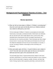 Abigail Ramos Biological And Psychological Theories Of Crime Text