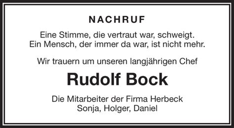 Traueranzeigen Von Rudolf Bock Nordbayerischer Kurier