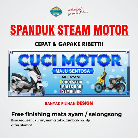 Jual Cetak Spanduk Banner Plang Cuci Motor Banyak Pilihan Design