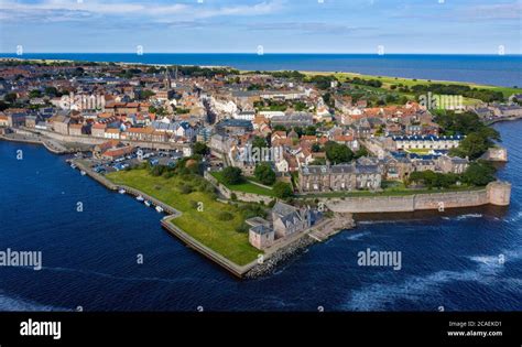 Aerial View Of Berwick Upon Tweed Northumberland England Stock Photo