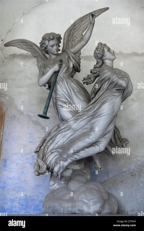 Ascending Soul Following The Angel Of Apocalypse Depicted On The Marble