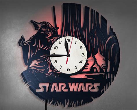 Master Yoda Star Wars Clock Vinyl Wall Art Gift Star War Etsy Vinyl