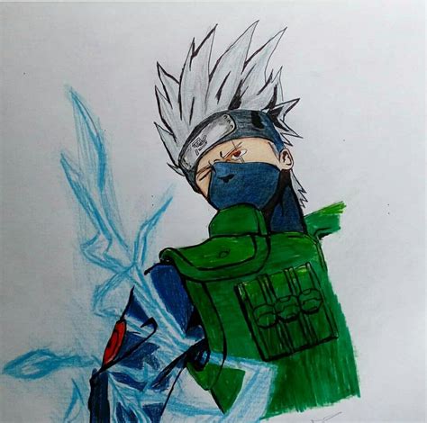 Kakashi Hatake Sketch With Pencil Colour