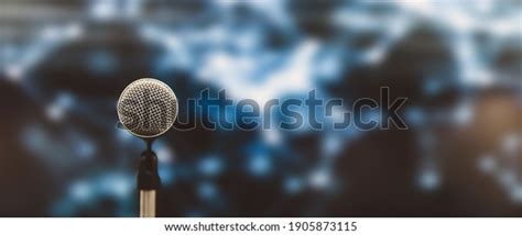 Public Speaking Backgrounds Close Up Microphone On Stock Photo