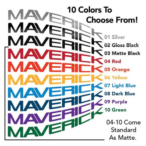 Ford Maverick Tailgate Graphics, Maverick Tailgate Letters, Multiple C ...