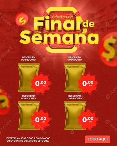 Encarte Ofertas Do Final De Semana Supermercado Social Media Psd