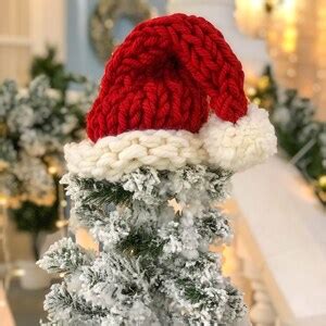 Chunky Knit Santa Hat Knitted Christmas Hat Giant Knit Holiday Hat