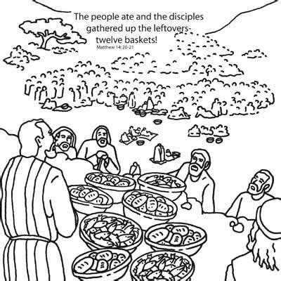 Jesus Feeds 5000 Coloring Page With Verse Coloring Pages