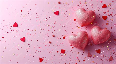 Premium Photo Pink Hearts Floating In The Air On A Pink Background