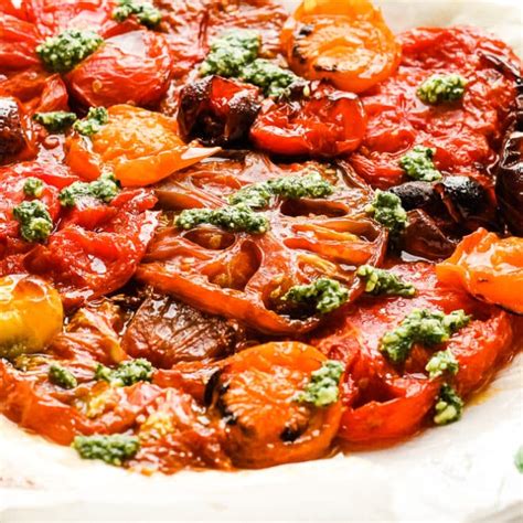 Quick Roasted Heirloom Tomatoes Happy Veggie Kitchen