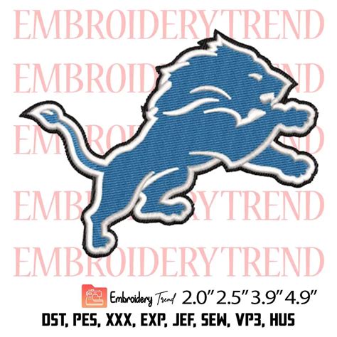 Detroit Lions Logo Embroidery Design File Nfl Logo American