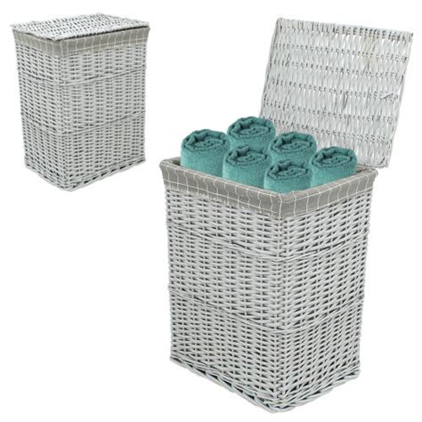 Grey Wicker Bathroom Storage Rispa