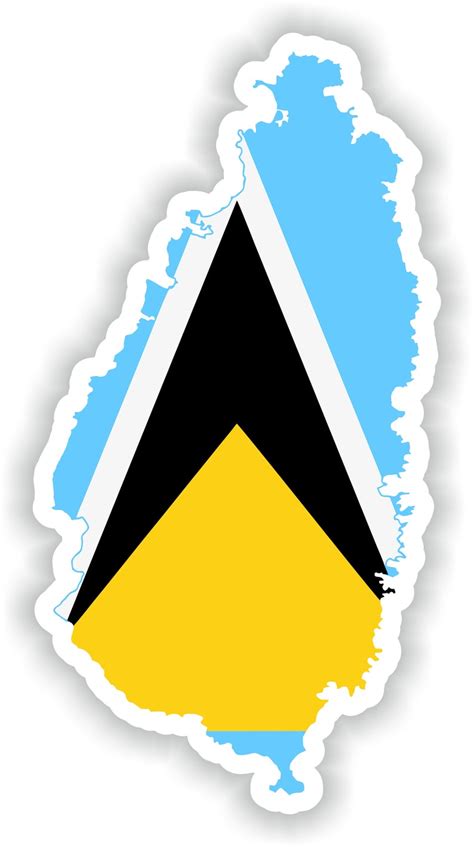 Saint Lucia Map Sticker Flag For Laptop Book Fridge Guitar Etsy