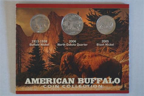 American Buffalo Coin Collection Bufalo Nickel North Dakota Quarter