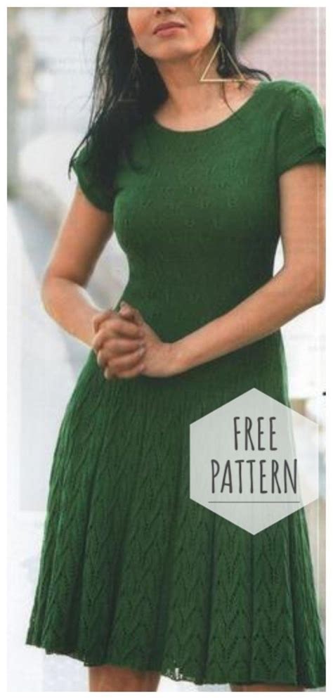 Green Dress Knitting Pattern Butterfly Knit Dress Pattern Knit Dress