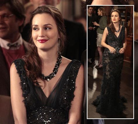 Wornontv Blairs Black Beaded V Neck Gown On Gossip Girl Leighton Meester Clothes And