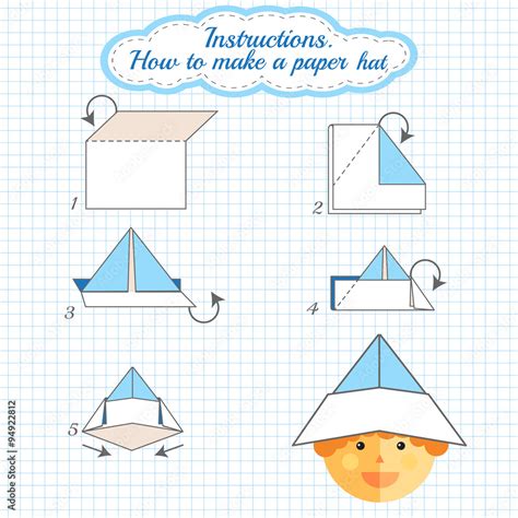 Paper origami hat Stock Vector | Adobe Stock