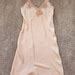 Vtg 30s Silk Peach Slip Nightgown Dress NRA LABEL Pink Lingerie Lace Dress Art Deco Night