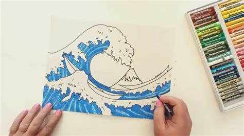 How To Draw The Great Wave EASY TUTORIAL YouTube