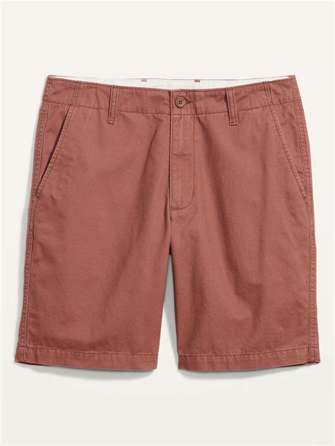 Straight Lived In Khaki Non Stretch Shorts For Men 9 Inch Inseam