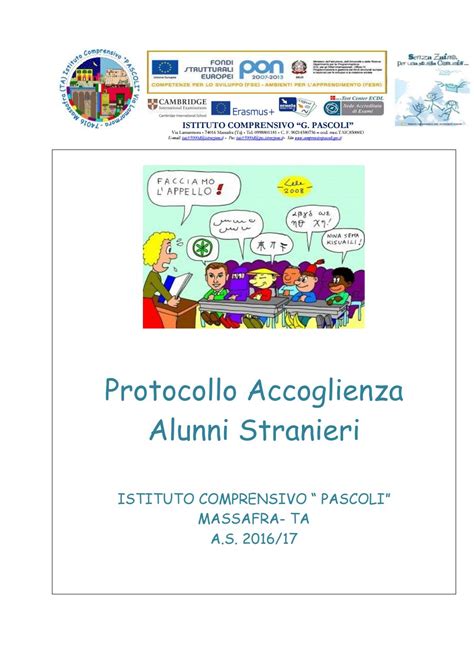 Protocollo Accoglienza Alunni Stranieri Pascoli By Rosaura Di Giuseppe