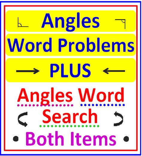 Angles Word Problems Plus Angles Word Search Puzzle Both Items Made