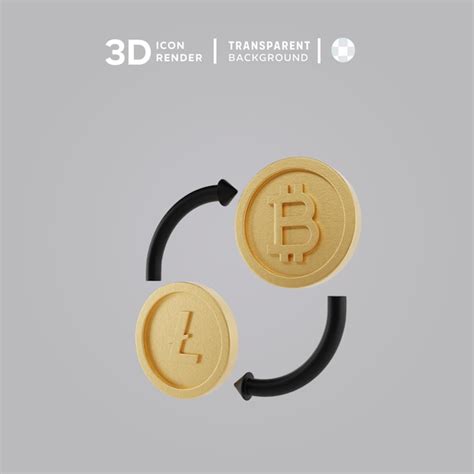 Premium Psd Exchange Bitcoin With Litecoin D Illustration Rendering