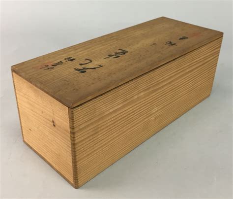 Wb473 Japanese Wooden Storage Box Pottery Lacquerware Lid 96x255x9