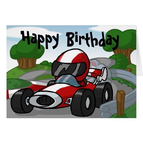 Race Car Birthday Card Zazzle