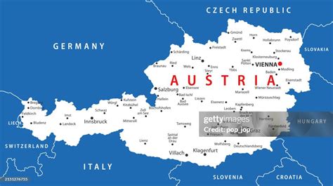 Austria Map Vector Colored Map Of Austria High-Res Vector Graphic ...