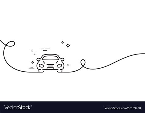 Car Transport Line Icon Transportation Vehicle Vector Image