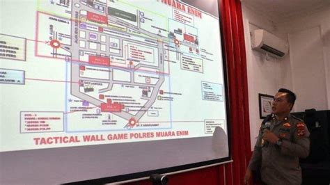 Jelang Pemilu Polres Muara Enim Gelar Tactical Wall Game