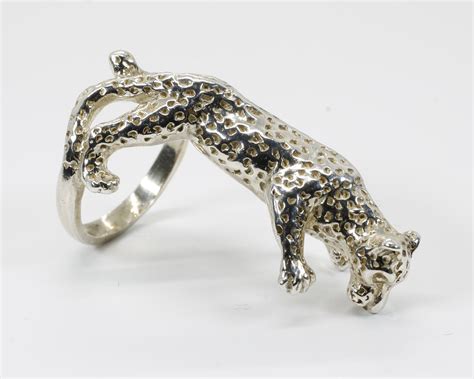 Silver Leopard Ring Made In 925 Sterling Silver For Long Etsy