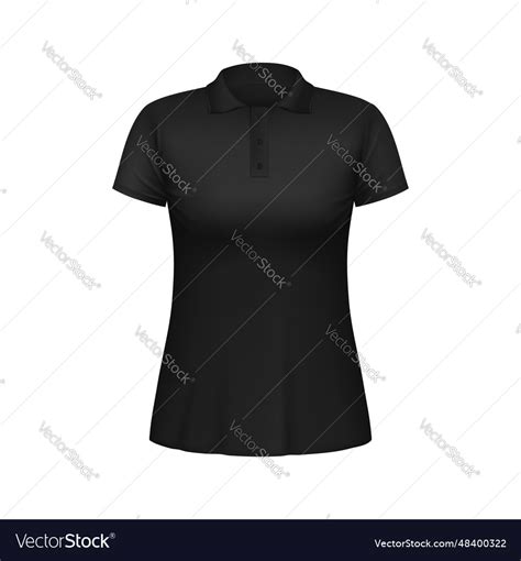 Black polo shirt for women made of cotton fabric Vector Image