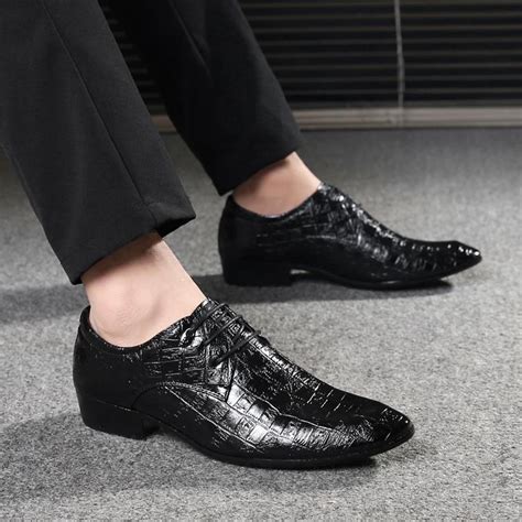 Mens Dress Shoes Pu Leather Fashion Men Business Dress Loafers Pointy Black Shoes Oxford