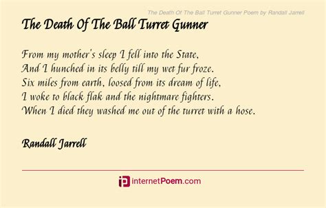 The Death Of The Ball Turret Gunner Poem by Randall Jarrell