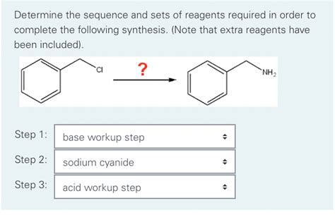 Solved Determine The Sequence And Sets Of Reagents Required In