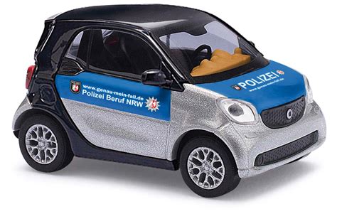 DS Automodelle Modellbauvertrieb Busch Smart Fortwo 2014 Polizei