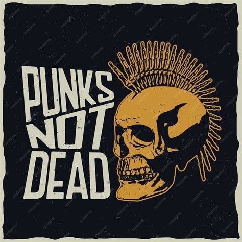 Affiche Punks not dead avec crâne punk à concevoir pour t-shirts et ...