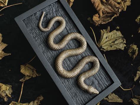 Snake Wall Art, Original Sculpture, Gothic Home Decor, Black Gold ...