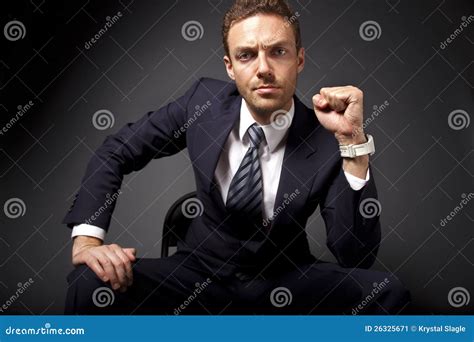 Powerful Businessman Stock Image Image Of Background 26325671