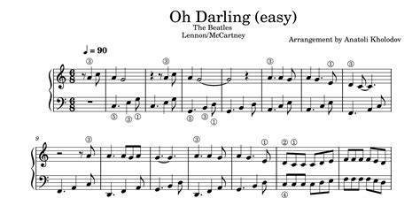 Oh Darling Easy For Piano Sheet Music And Midi Files For Piano